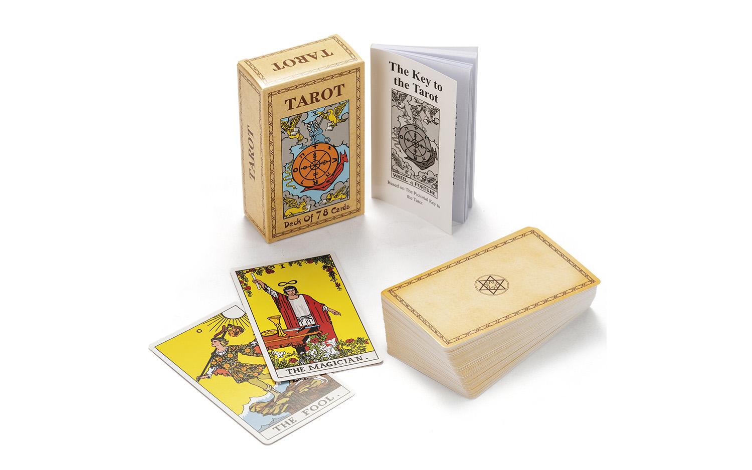Vintage Tarot Card Deck for Beginners with Guidebook, Classic 78 Original Tarot Cards Fortune Telling Cards and Black Storage Bag
