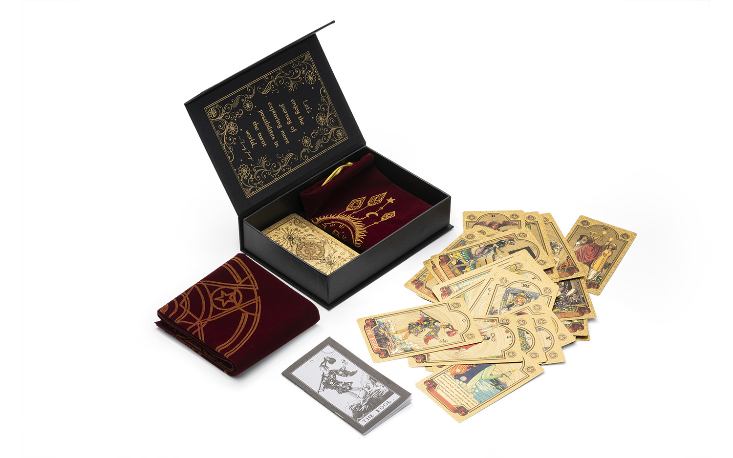 Golden Tarot Card for Beginners with Guidebook, Gilded 78 Original Tarot Cards Fortune Telling Cards GiftBox Set