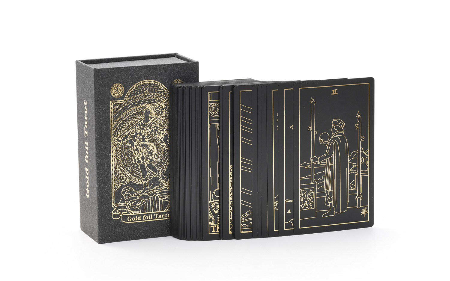 Unique Tarot Decks for Beginners with Guidebook, Water Proof Gilded Black 78 Original Tarot Cards Fortune Telling Cards